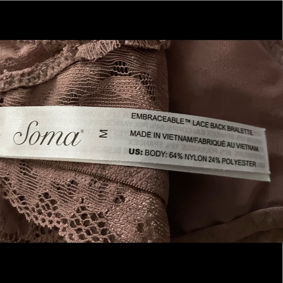 Soma NWOT Embraceable Lace Back Bralette MED - Picture 2 of 7